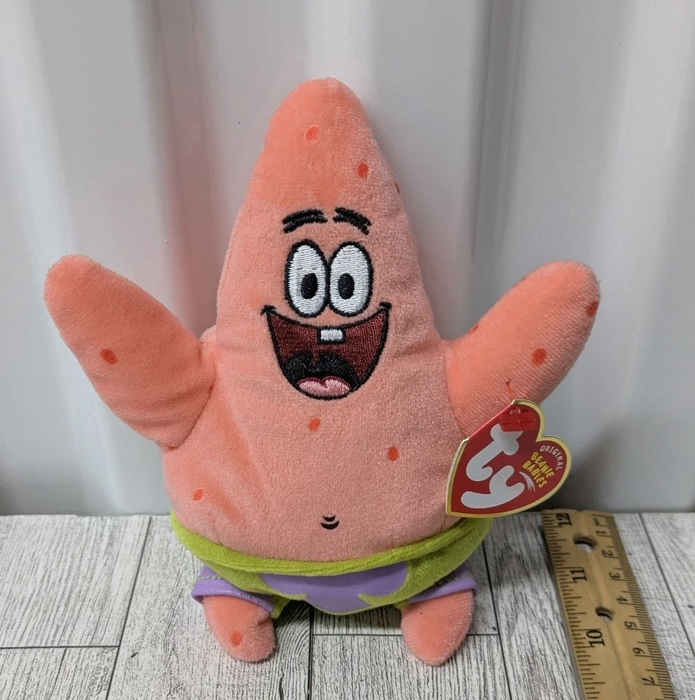 Ty Plush Patrick Star - Coral and Lime